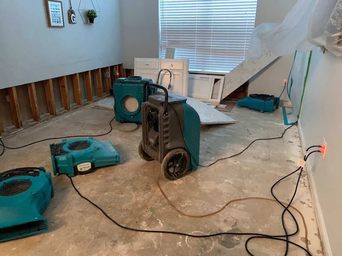 Dehumidifier in flood-cut room for Water Extraction & Removal in Lincolnwood